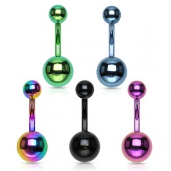 Titanium Plated Navel Ring Belly Bar